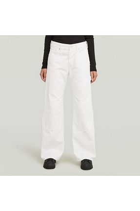 شلوار جین سفید زنانه پاچه گشاد G-STAR RAW - کد 940680640