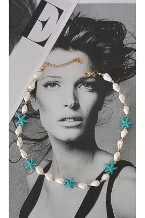 گردنبند جواهر آبی زنانه پوسته BNGaksesuar - کد 871519707