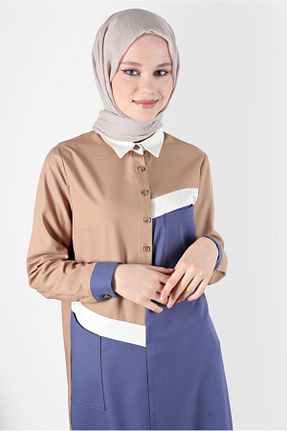 تونیک حجاب آبی زنانه مخلوط پلی استر Alvina - کد 805319223