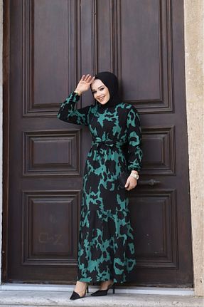 لباس حجاب سبز زنانه سایز بزرگ Sfg Life Moda - کد 804562420