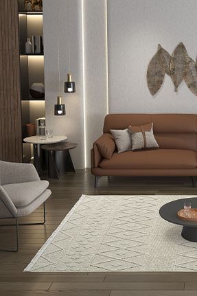 فرش طوسی قابل شستشو Cool Halı - کد 826003119