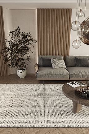 فرش طوسی قابل شستشو Cool Halı - کد 797132638