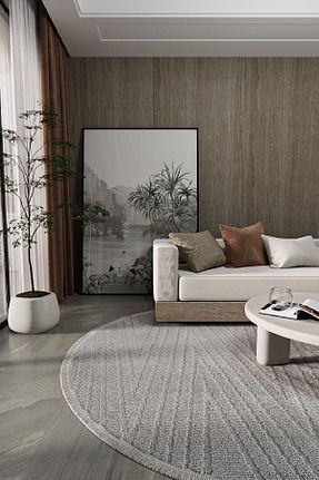 فرش طوسی قابل شستشو Cool Halı - کد 452390322
