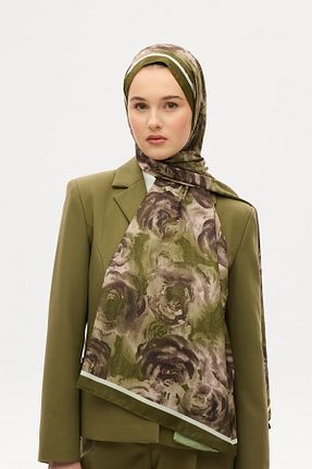 شال سبز زنانه پنبه ای cs camellia scarf - کد 921333420