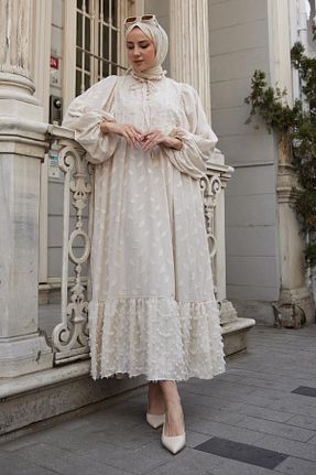 لباس حجاب بژ زنانه رگولار STİLBOON - کد 817311713