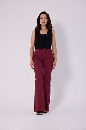 شلوار جین زرشکی زنانه پاچه اسپانیولی CRC JEANS - کد 938426620
