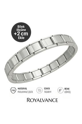 دستبند استیل (فولاد) طوسی مردانه استیل ضد زنگ RoyalVance - کد 921570595