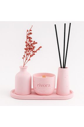 شمع صورتی Vanilya Rivora - کد 930478576