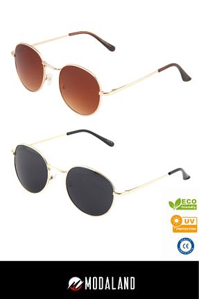 عینک آفتابی طلائی زنانه UV400 ModaLand - کد 330081803