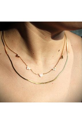 گردنبند استیل ( فولاد ) زرد زنانه استیل ضد زنگ TEDDY JEWELLRY - کد 936156264