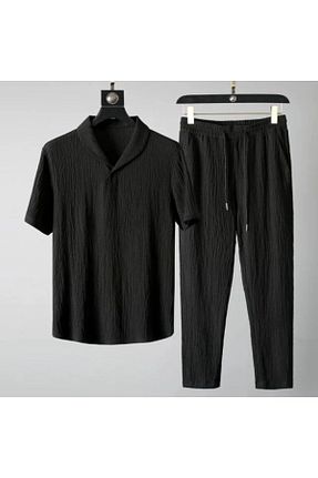 ست بالاتنه و پائین تنه مشکی زنانه بافت DWN WEAR - کد 836396678