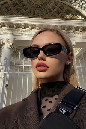 عینک آفتابی مشکی زنانه UV400 Eyesofia - کد 364081265
