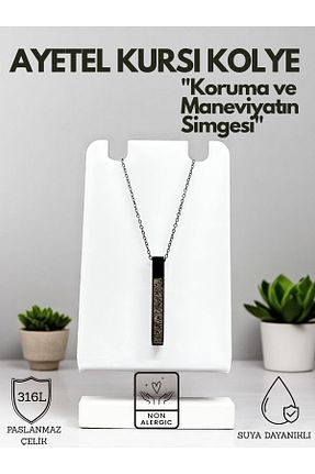 گردنبند استیل ( فولاد ) مشکی زنانه استیل ضد زنگ KT AKSESUAR - کد 925445609