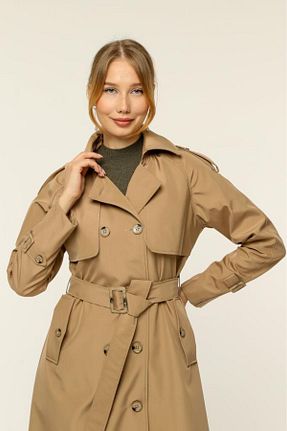 ترنچکت قهوه ای زنانه پلی استر Jamila - کد 793684365