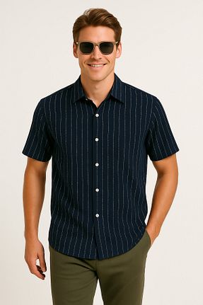 پیراهن سرمه ای مردانه رگولار Jack & Jones - کد 892749493