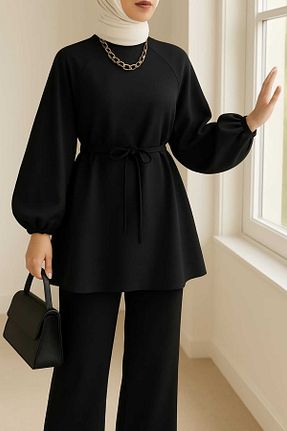 ست بالاتنه و پائین تنه حجاب مشکی زنانه گشاد berfim butik - کد 938970744