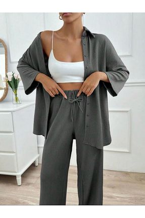 ست بالاتنه و پائین تنه طوسی زنانه بافت Genel Markalar - کد 926573038