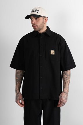پیراهن مشکی مردانه اورسایز black sample - کد 899340365