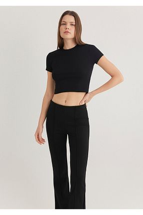 تیشرت مشکی زنانه یقه دوچرخه Mavi - کد 96533716