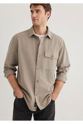 پیراهن قهوه ای مردانه رگولار Mavi - کد 888281260