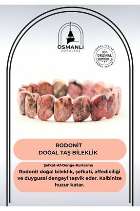 دستبند جواهر صورتی زنانه سنگ طبیعی OSMANLI DOĞAL TAŞ - کد 311747426