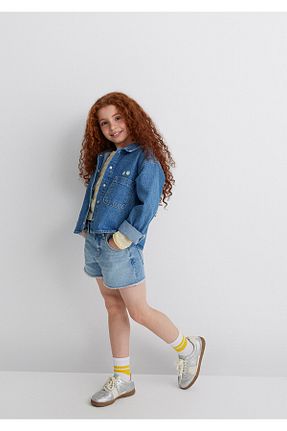 پیراهن آبی بچه گانه یقه پیراهنی Mavi - کد 922288375