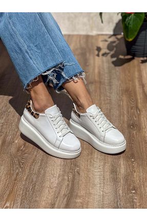 کفش اسنیکر سفید زنانه چرم اصل SİBA SHOES - کد 893725078