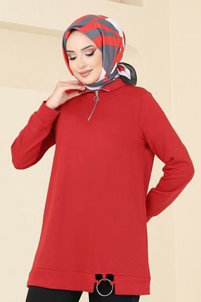ست بالاتنه و پائین تنه حجاب قرمز زنانه رگولار Modaselvim - کد 862689008