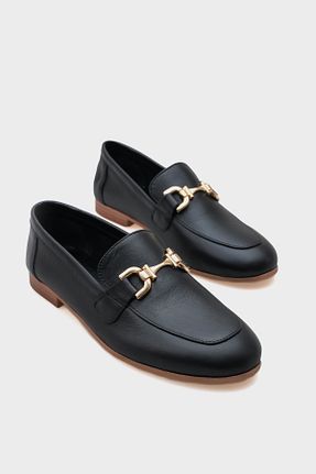 کفش لوفر مشکی زنانه چرم خالص Capone Outfitters - کد 812572648