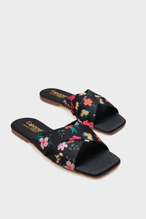 دمپائی مشکی زنانه چرم مصنوعی Capone Outfitters - کد 816363832