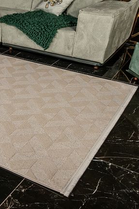 فرش بژ آنتی باکتریال KREASYON HALI - کد 897241821