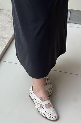 دامن مشکی زنانه پلی استر sentez giyim - کد 926896576