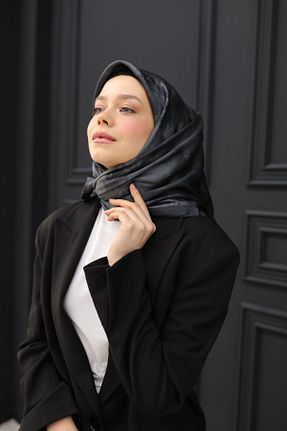 روسری مشکی پلی استر Silk Home - کد 902612333