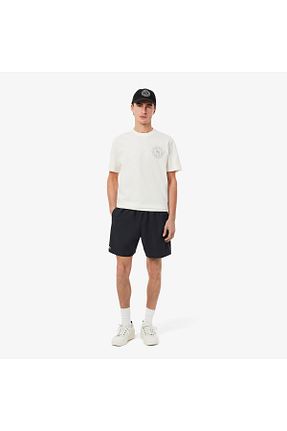 شلوارک ساحلی مشکی مردانه بافتنی Lacoste - کد 925293885