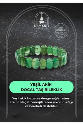دستبند جواهر سبز زنانه سنگ طبیعی OSMANLI DOĞAL TAŞ - کد 669894557