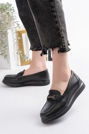 کفش کژوال مشکی زنانه چرم خالص Dericalle shoes - کد 935777445