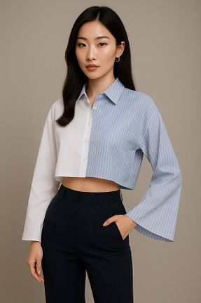 پیراهن حجاب آبی زنانه کراپ MAMAYAGA - کد 940283497
