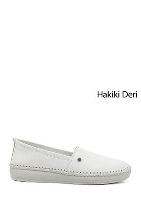کفش کژوال سفید زنانه چرم خالص GÖNDERİ(R) - کد 936923956