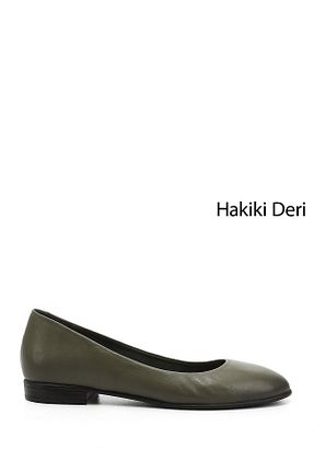 بابت خاکی زنانه چرم خالص GÖNDERİ(R) - کد 93702825