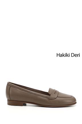 بابت قهوه ای زنانه چرم خالص GÖNDERİ(R) - کد 823236881