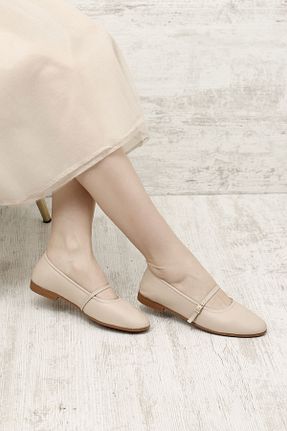 بابت بژ زنانه چرم خالص GÖNDERİ(R) - کد 904688920