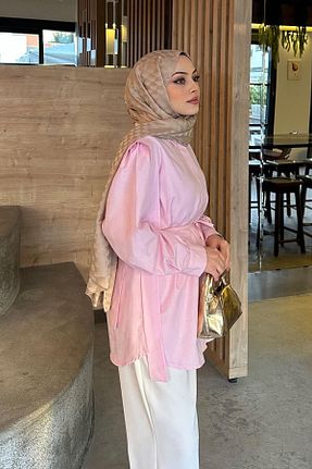 پیراهن حجاب صورتی زنانه رگولار LOCCO - کد 820763755