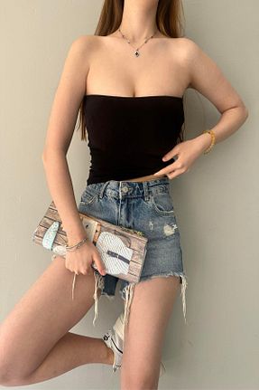 بادی مشکی زنانه Straplez lizge giyim - کد 708299484