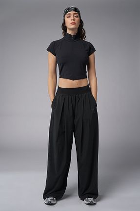 شلوار کرمگن مشکی زنانه فاق بلند bilcee - کد 921576443