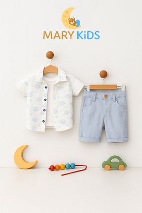 ست نوزادی سفید بچه گانه پنبه ای MARY KİDS - کد 941576351