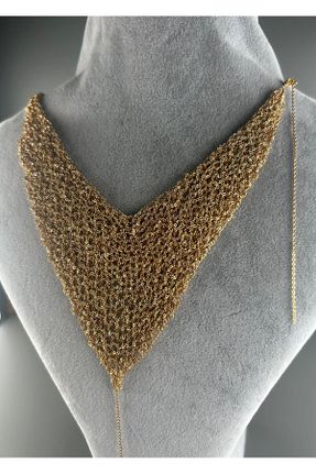 گردنبند استیل ( فولاد ) طلائی زنانه Bennu Design Jewelry - کد 850078880