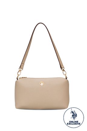 کیف دوشی بژ زنانه چرم مصنوعی U.S. Polo Assn. - کد 936214648