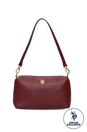 کیف دوشی زرشکی زنانه چرم مصنوعی U.S. Polo Assn. - کد 936242800