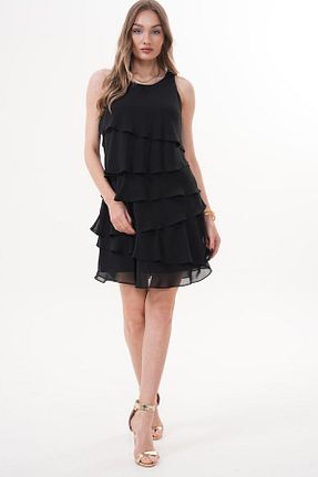لباس مشکی زنانه شیفون Flame İstanbul Butik - کد 940931297