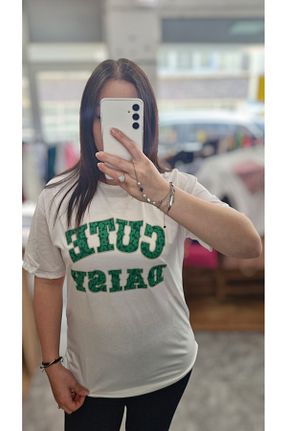 تیشرت سبز زنانه اورسایز Bluebutik - کد 940943244